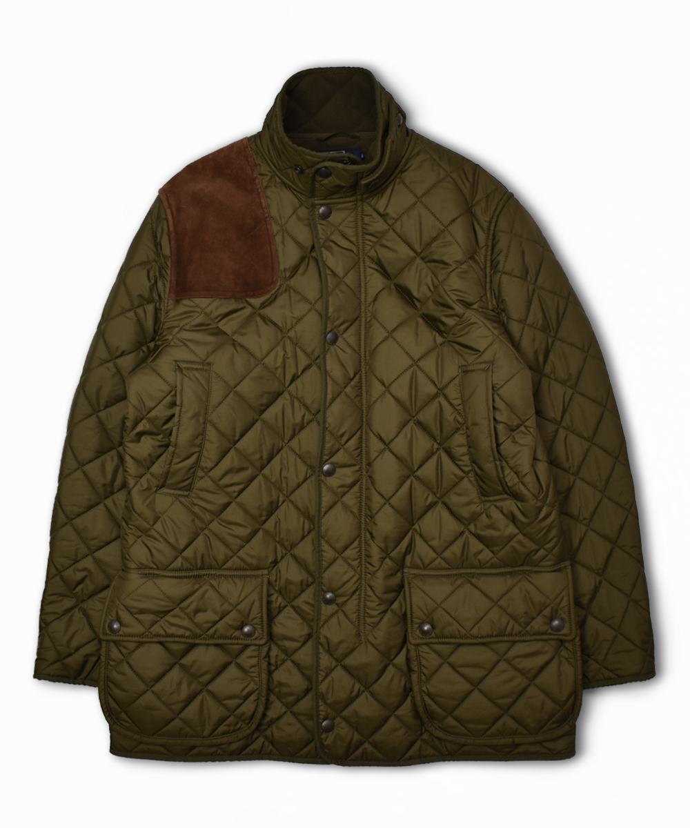 90’s Polo RalphLauren LEATHER PATCH QUILTED JACKET LL