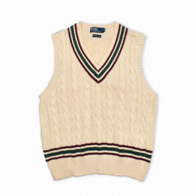 90's Polo RalphLauren コットン チルデンニット ベスト L