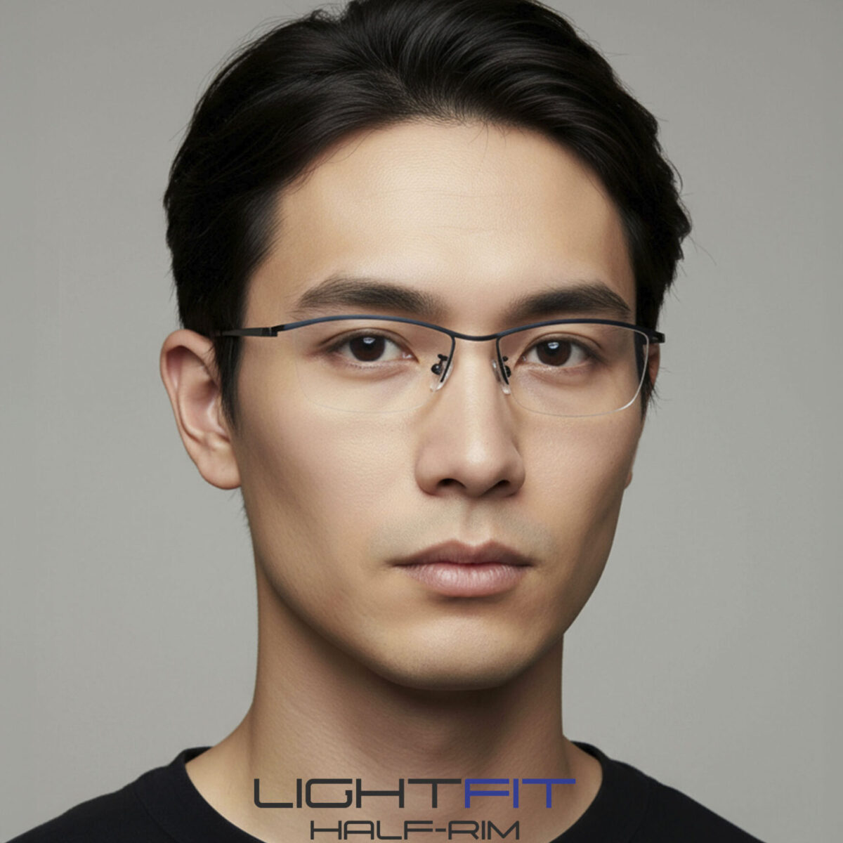 Light Fit Half-rim 8135 / 度付き 度入り メガネ