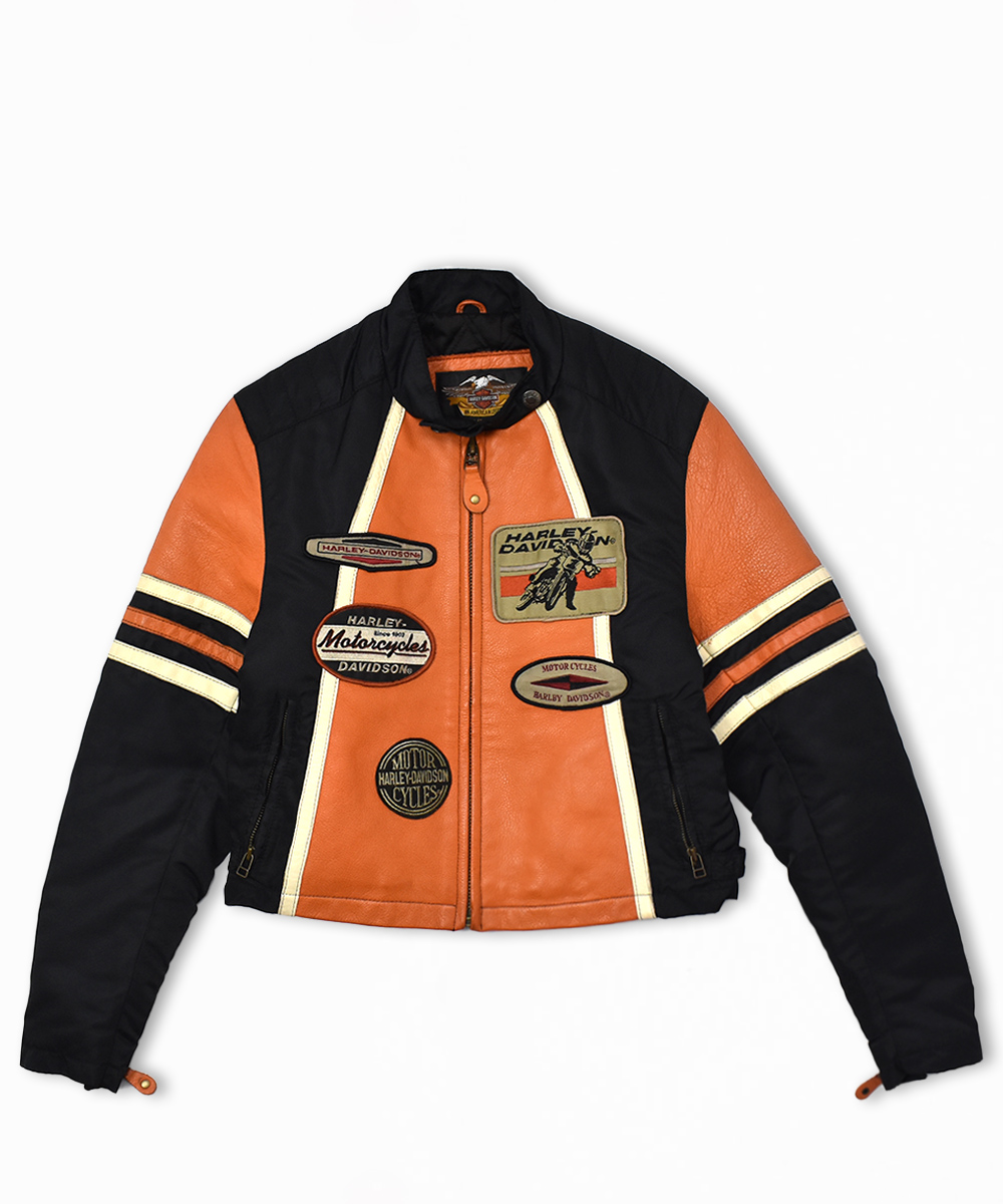 Harley-Davidson レザーナイロン切替 レーシング ジャケット M