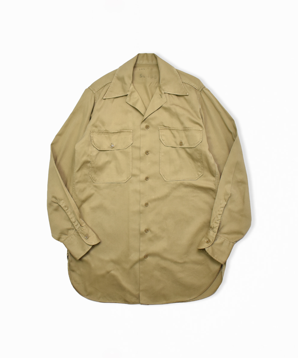 40-50's 米軍 U.S.ARMY ミリタリーツイル シャツ 14.5-33