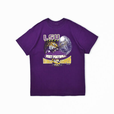 2007 LSU TIGERS チャンピオンプリント Tシャツ パープル M相当