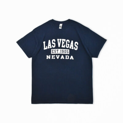 GILDAN LAS VEGAS ネバダ プリント Tシャツ ネイビー L