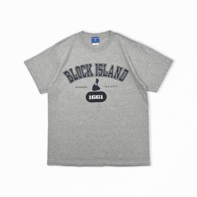 attitude101 ブロックアイランド プリント Tシャツ グレー M