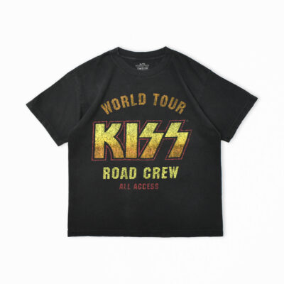 KISS キス WORLD TOUR フェード バンドTシャツ ブラック XL