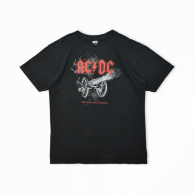 AC/DC 悪魔の招待状 大砲プリント バンドTシャツ ブラック M