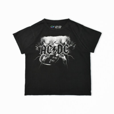LIQUID BLUE AC/DC ロゴプリント バンドTシャツ ブラック S