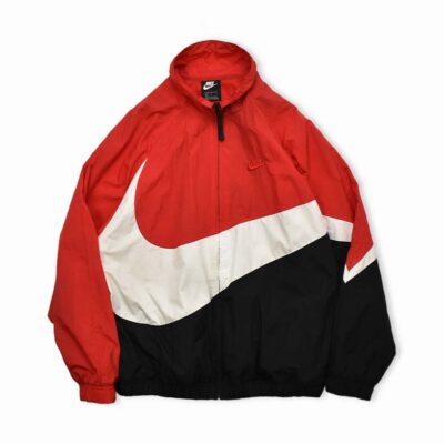 NIKE ナイキ ビッグ スウォッシュ ナイロンジャケット 赤黒白 L